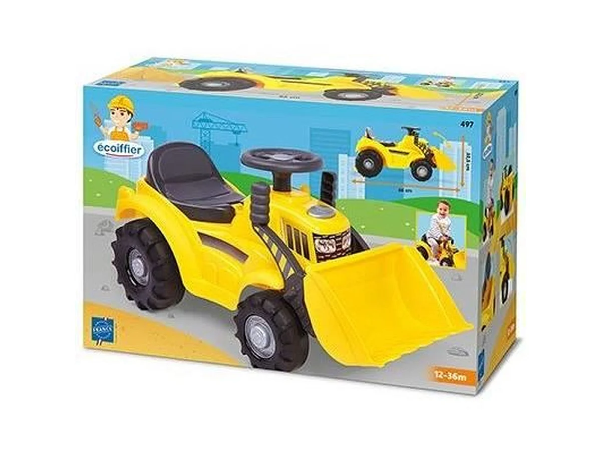 Porteur Tracto-pelle Ecoiffier jaune pour enfant 12 à 36 mois