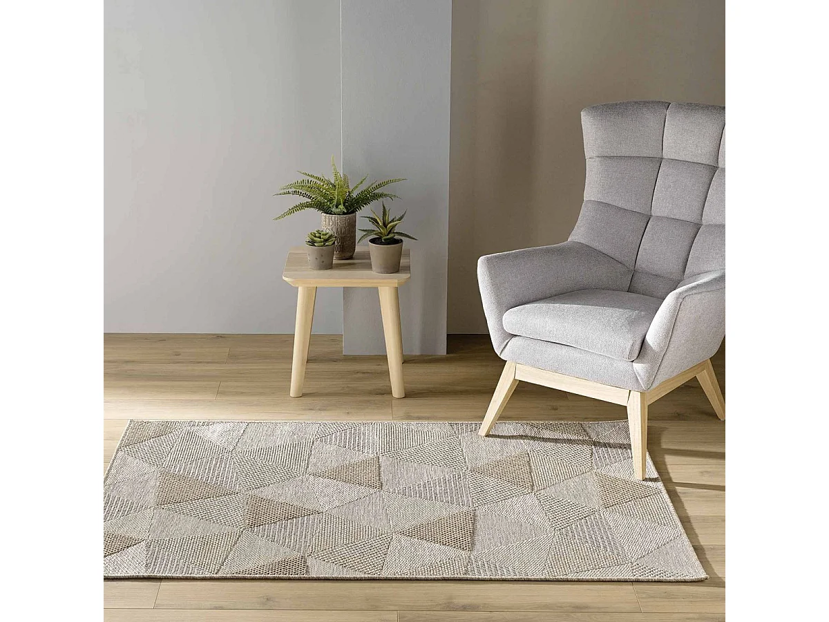 Tapis Déco Tissé "Odilon" 120x170cm Beige