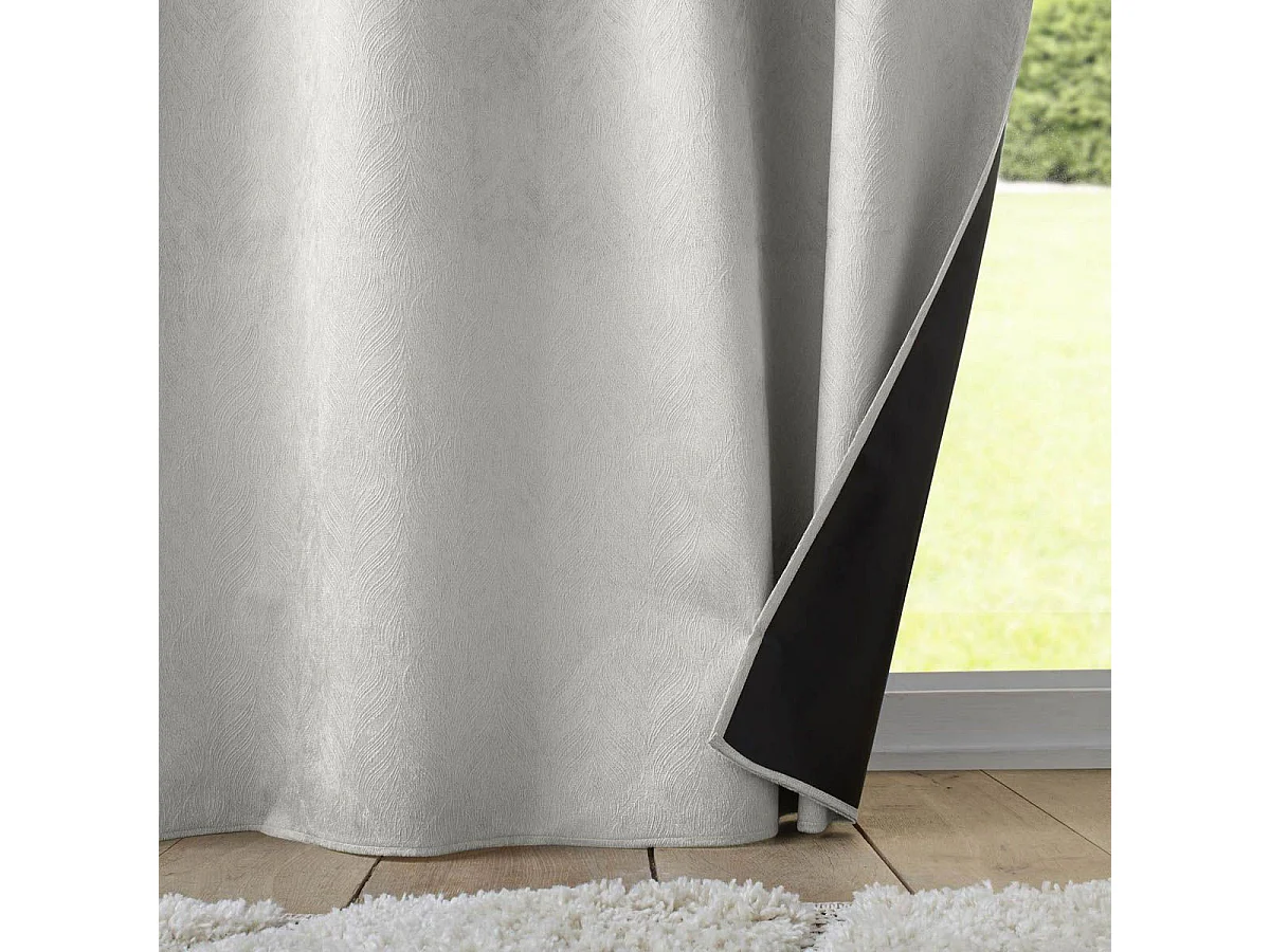 Rideau Occultant Velours "Shadow" 140x260cm Gris Perle