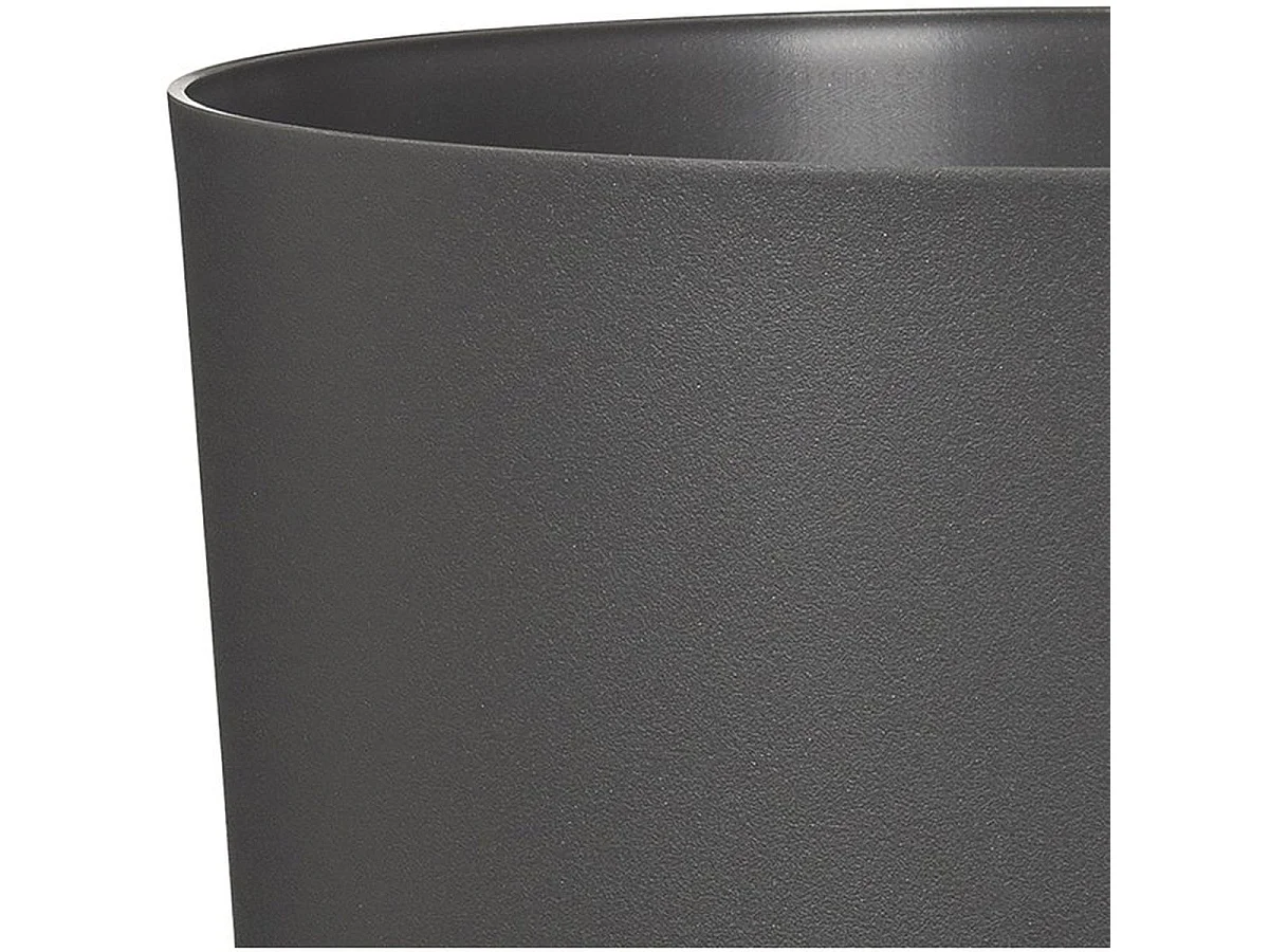 DEROMA Modèle 236 - Cache-pot rond plastique 29 cm, 13 L, noir mat