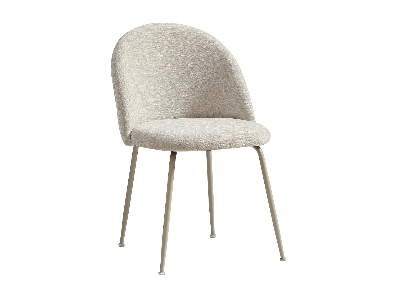 Lot de 6 chaises en tissu texturé et métal - Beige - MELBOURNE