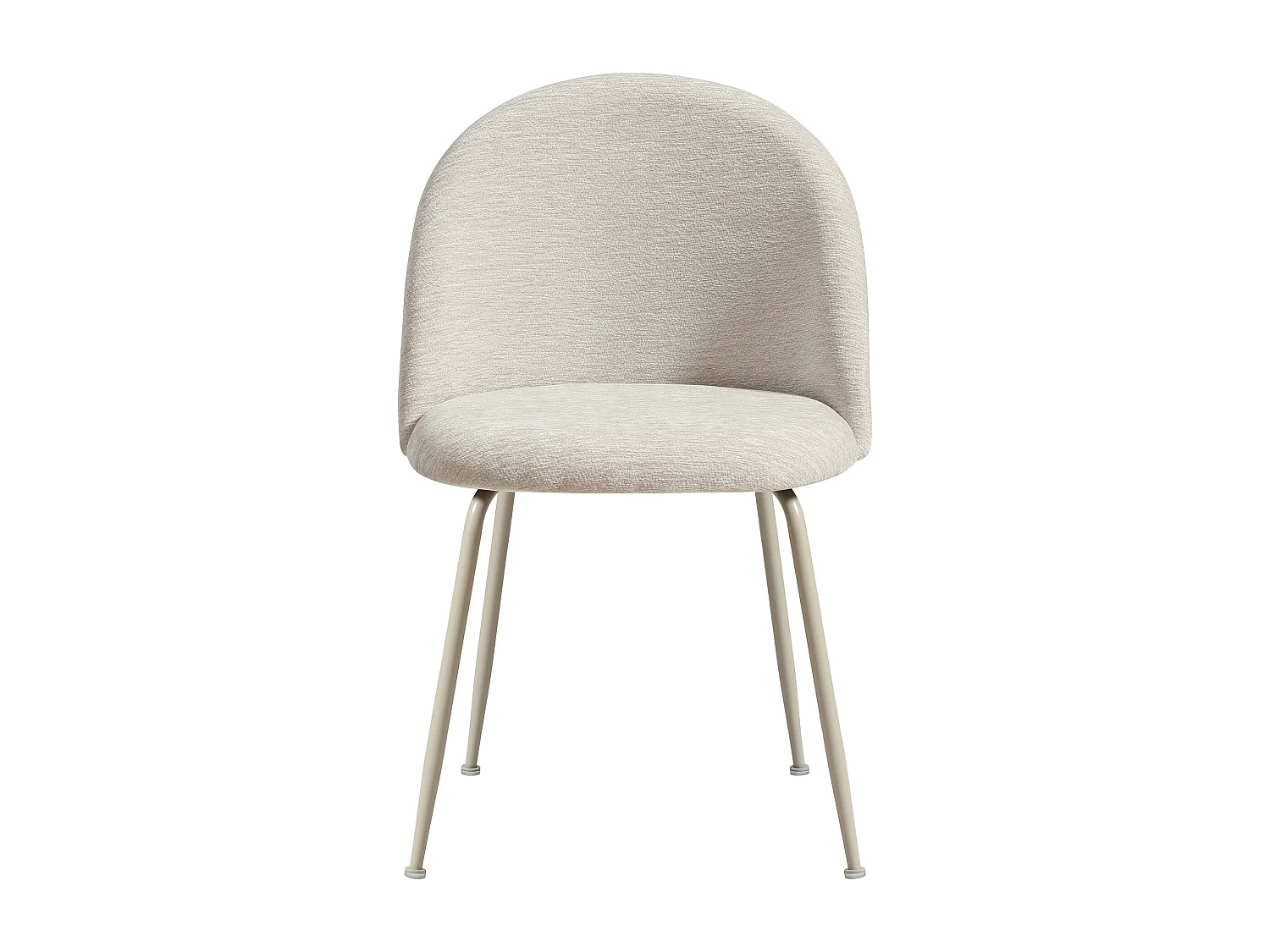Lot de 6 chaises en tissu texturé et métal - Beige - MELBOURNE