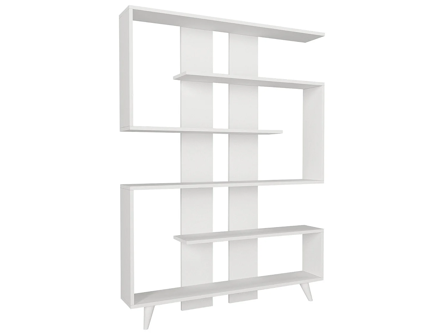Moderne Witte Houten Boekenkast "Rain" - 5 Planken 120x20x162 cm
