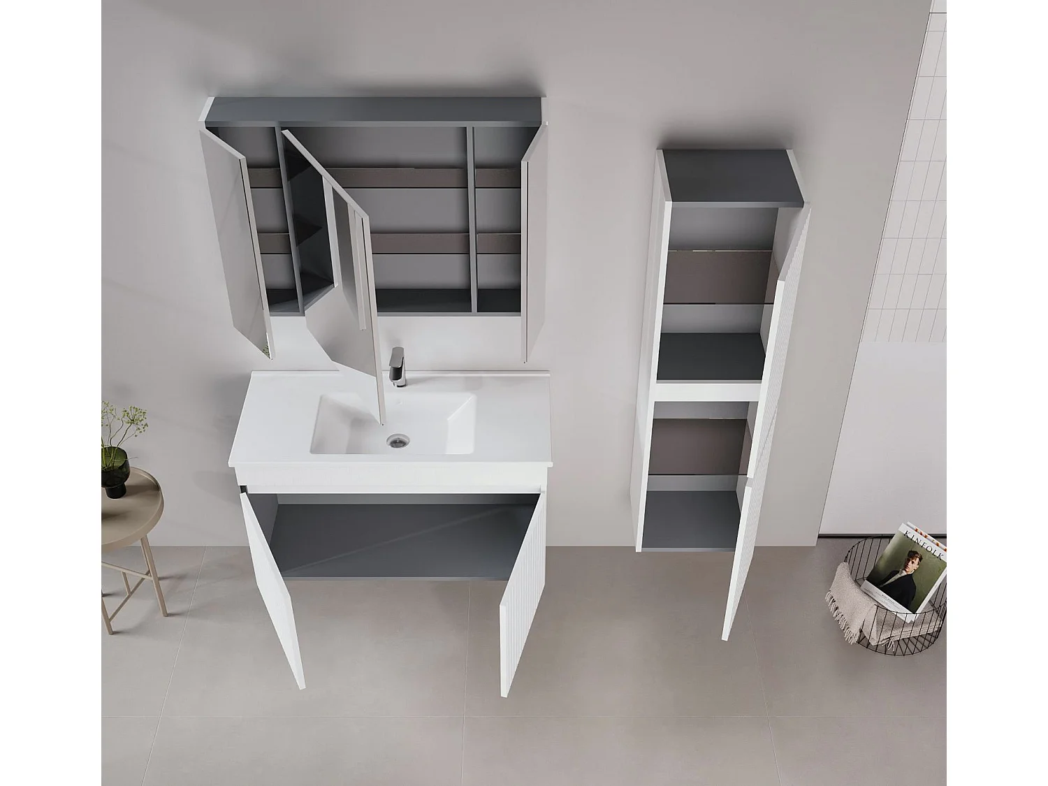Meuble Vasque "Tivoli 100" - 100 x 45 x 57 cm - Matte White