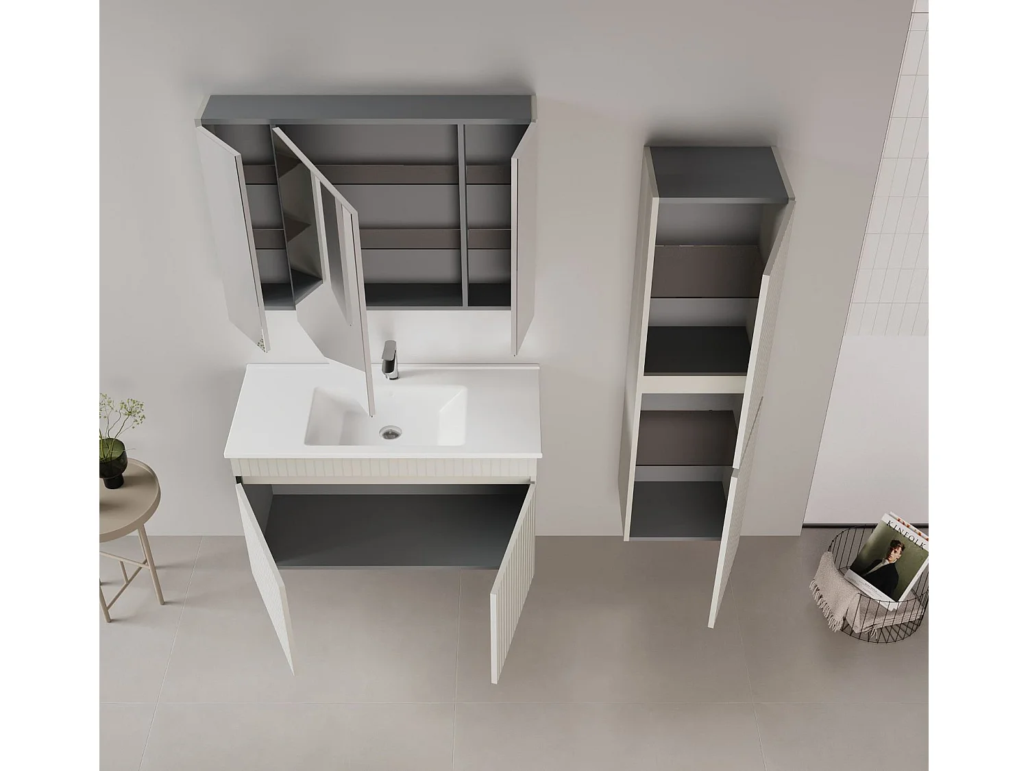 Meuble Vasque "Tivoli 100" - 100 x 45 x 57 cm - Matte Cashmere