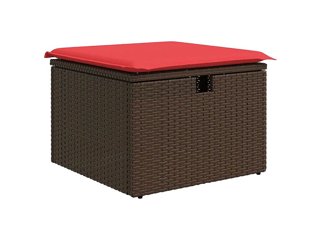 Salon de jardin avec coussins 6 pièces marron résine tressée