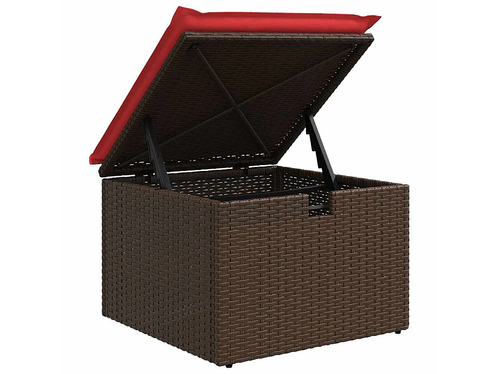 Salon de jardin avec coussins 6 pièces marron résine tressée
