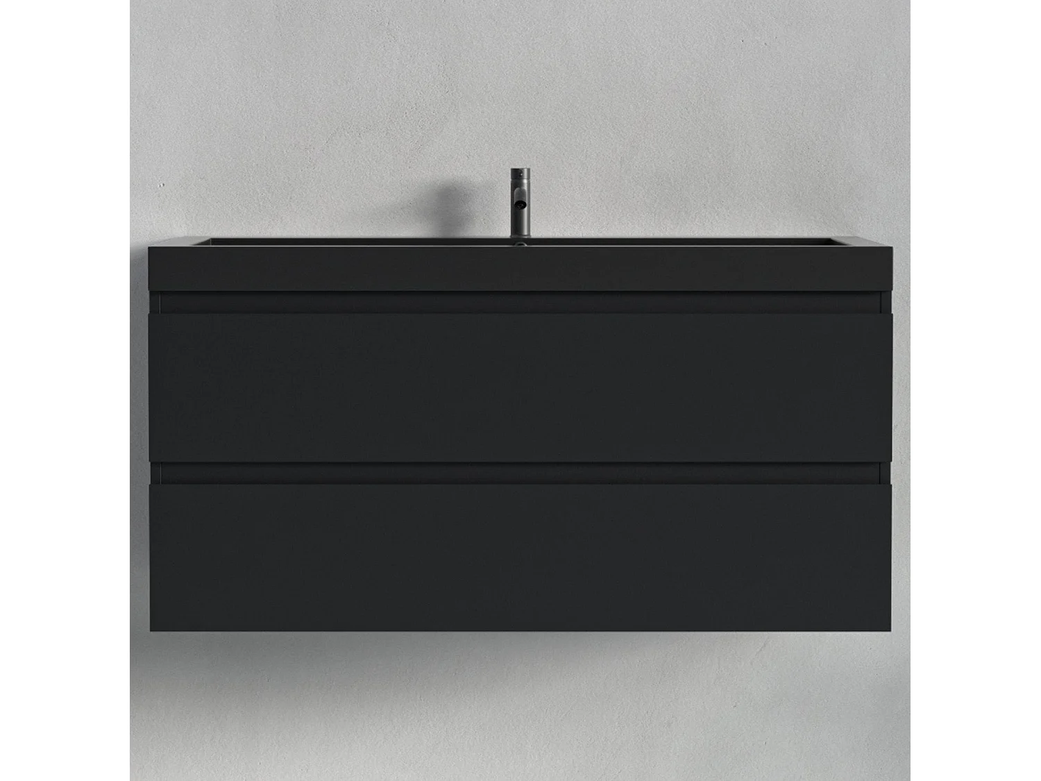 Meuble de salle de bain LOMAZOO Monaco noir mat - 100cm