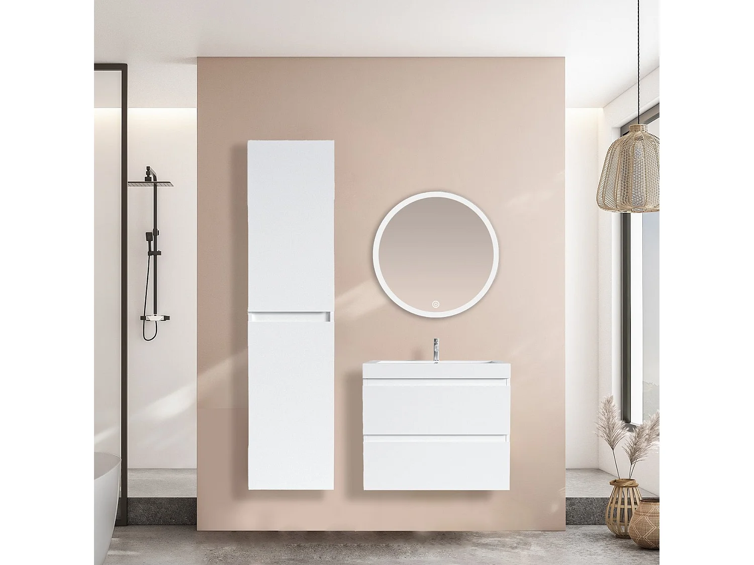 Meuble de salle de bain LOMAZOO Monaco blanc brillant - 60cm
