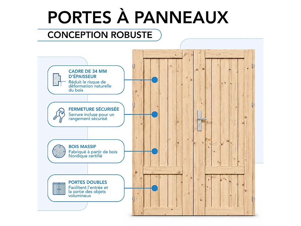 Houten tuinschuurtje zonder vloer - 196x136xH218 cm / 1.98 m² - M367F1