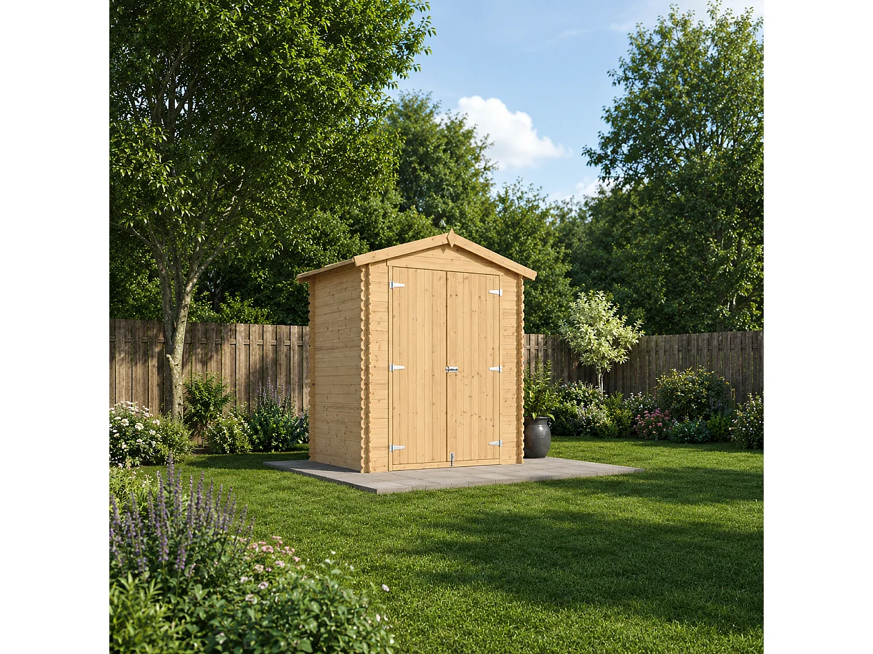 Houten tuinschuurtje met geimpregneerde vloer - 196x136xH218 cm / 1.98 m² - M367C1+M367G