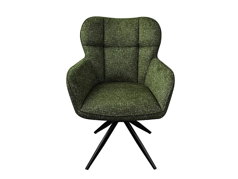Fauteuil repas pivotant tissu chenille vert Malo Takasit