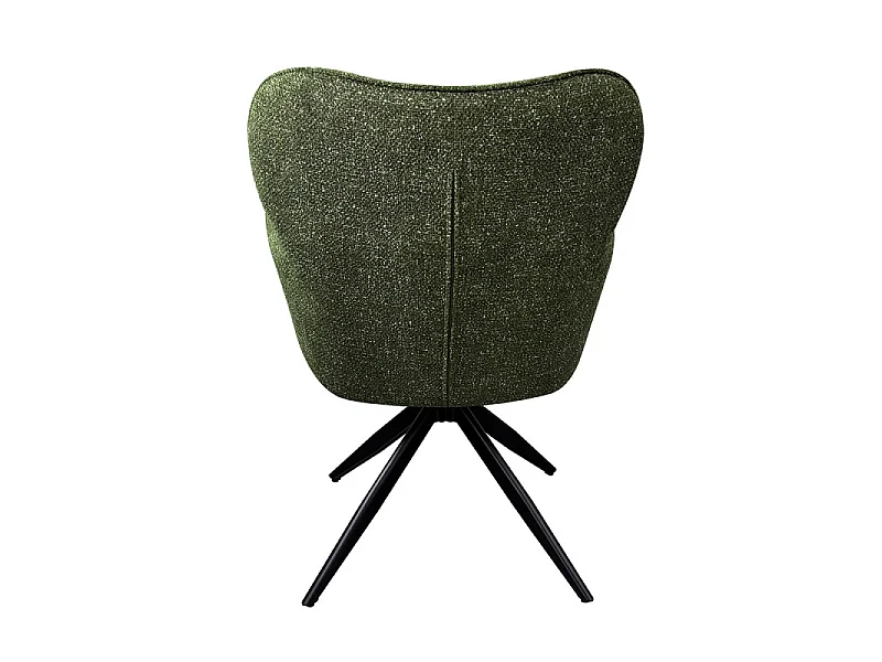Fauteuil repas pivotant tissu chenille vert Malo Takasit