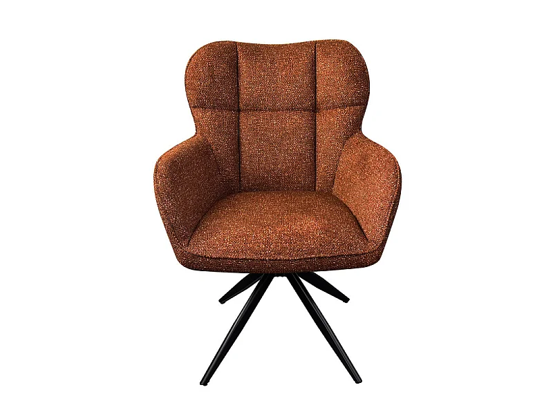 Fauteuil repas pivotant tissu chenille terracotta Malo Takasit