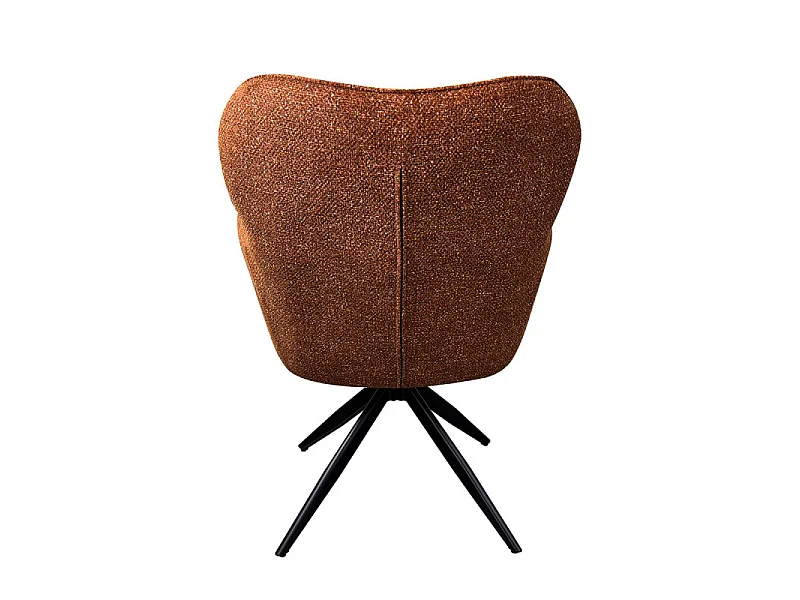 Fauteuil repas pivotant tissu chenille terracotta Malo Takasit