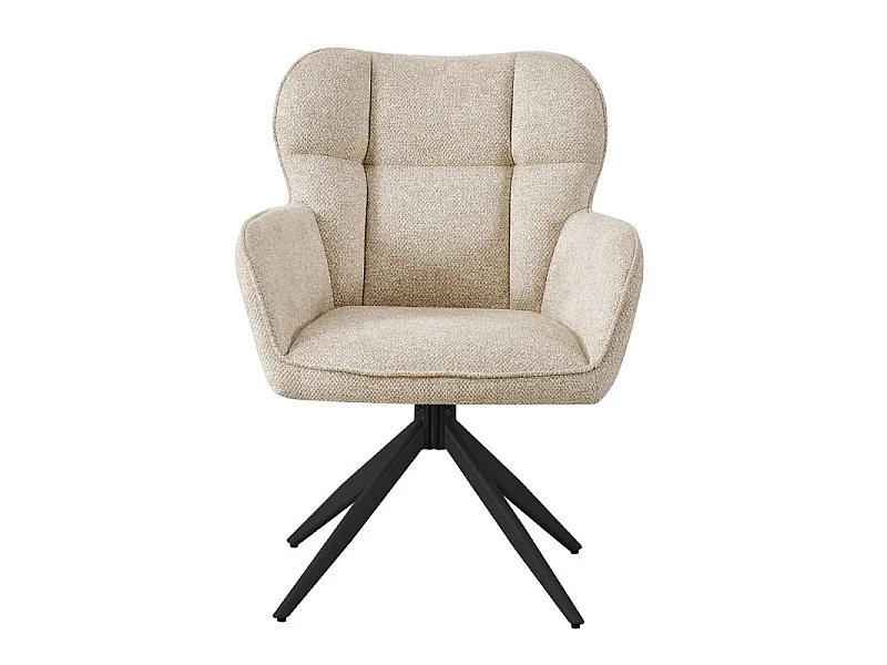 Fauteuil repas pivotant tissu chenille beige Malo Takasit