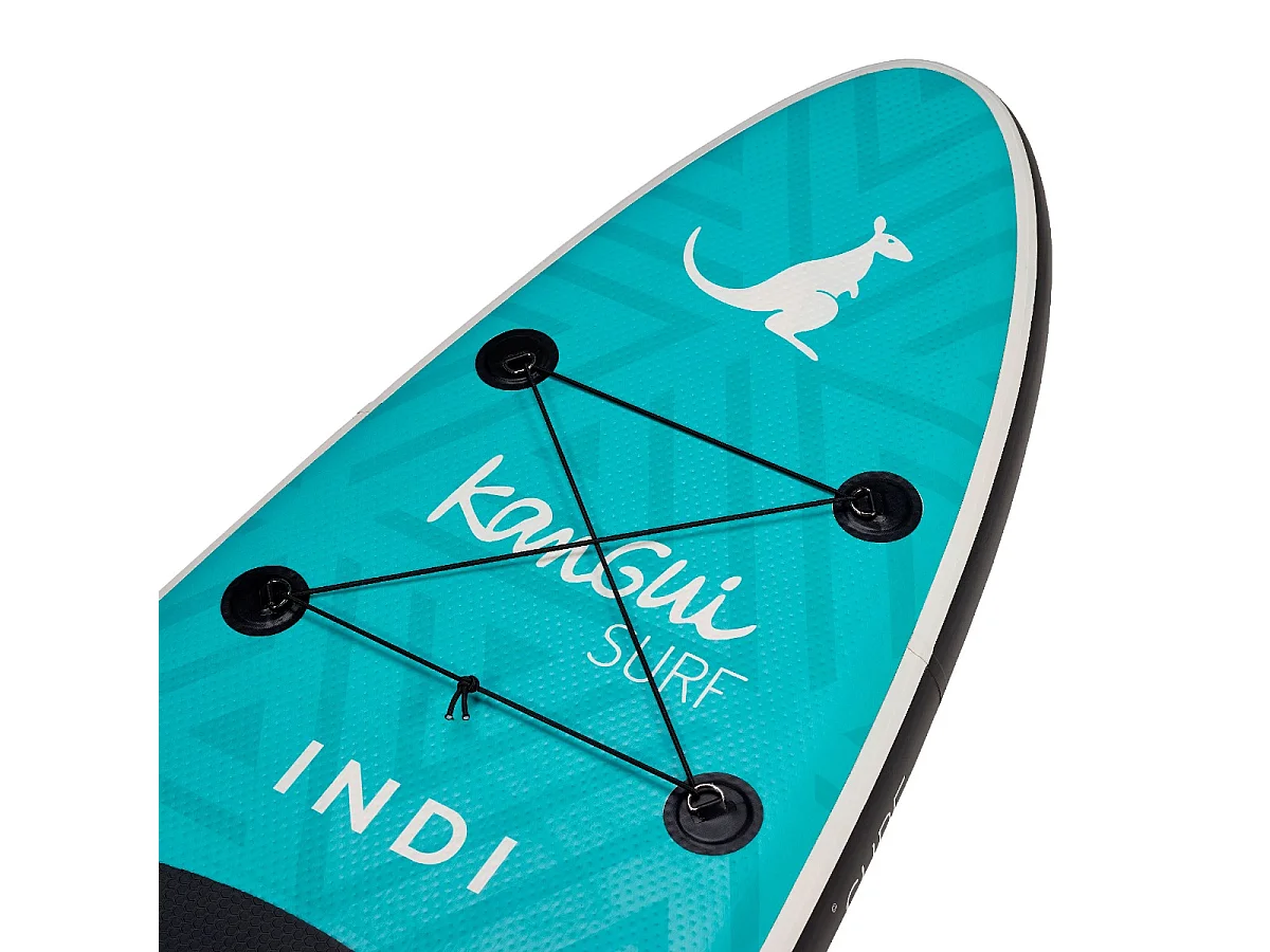 KANGUI Stand Up Paddle Gonflable 320 cm (10'6) - SUP avec pagaie réglable, sac à dos, pompe haute pression, leash et kit de réparation - INDI