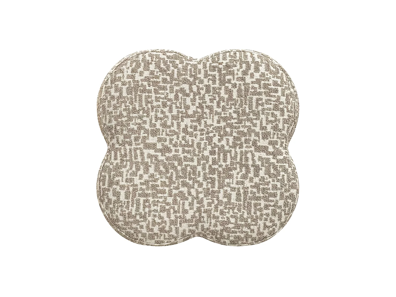 Pouf LUCKY en tissu texturé à motif taupe