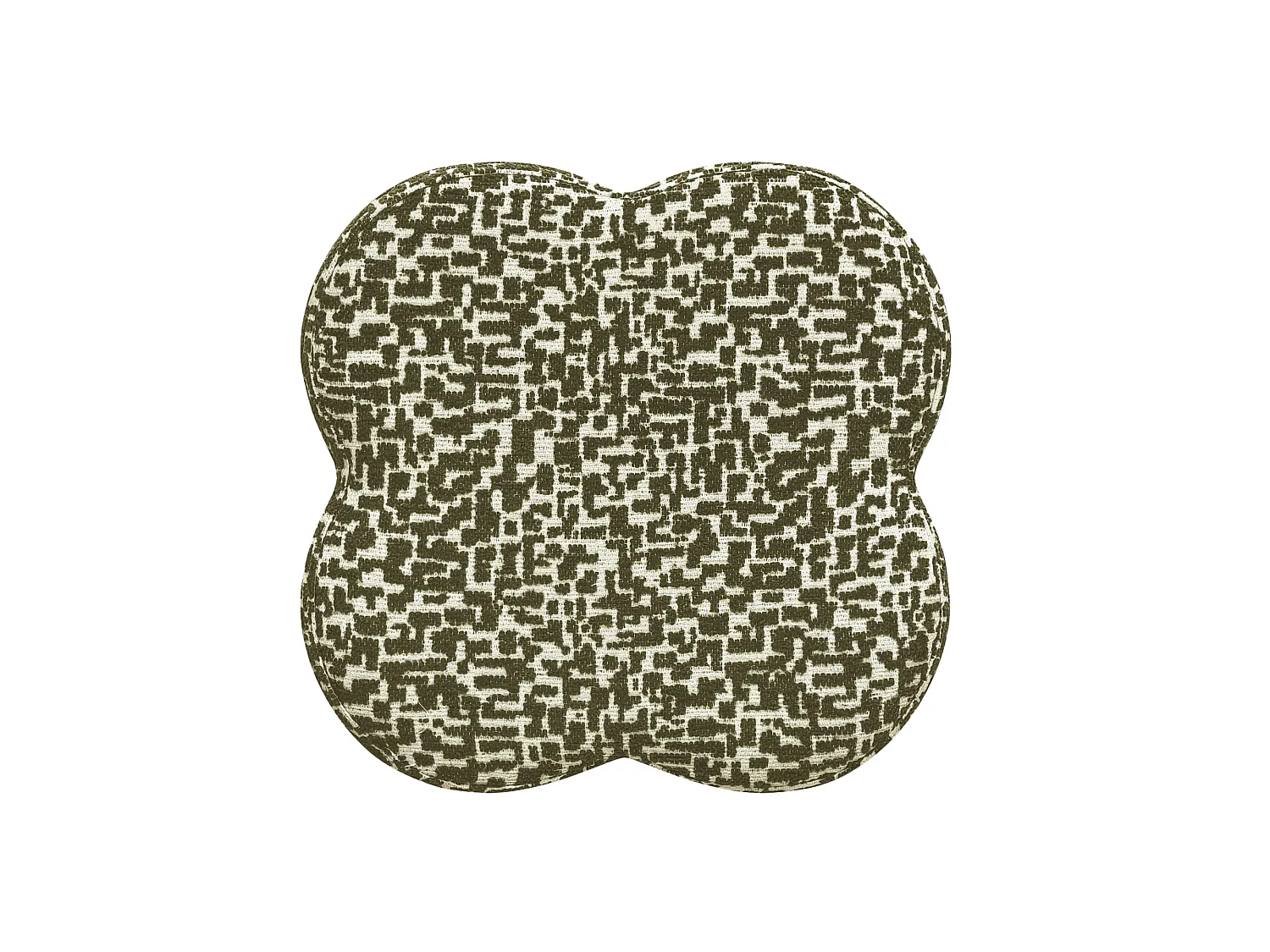 Pouf LUCKY en tissu texturé à motif kaki
