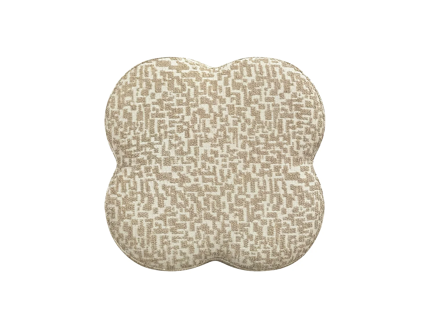Pouf LUCKY en tissu texturé à motif beige