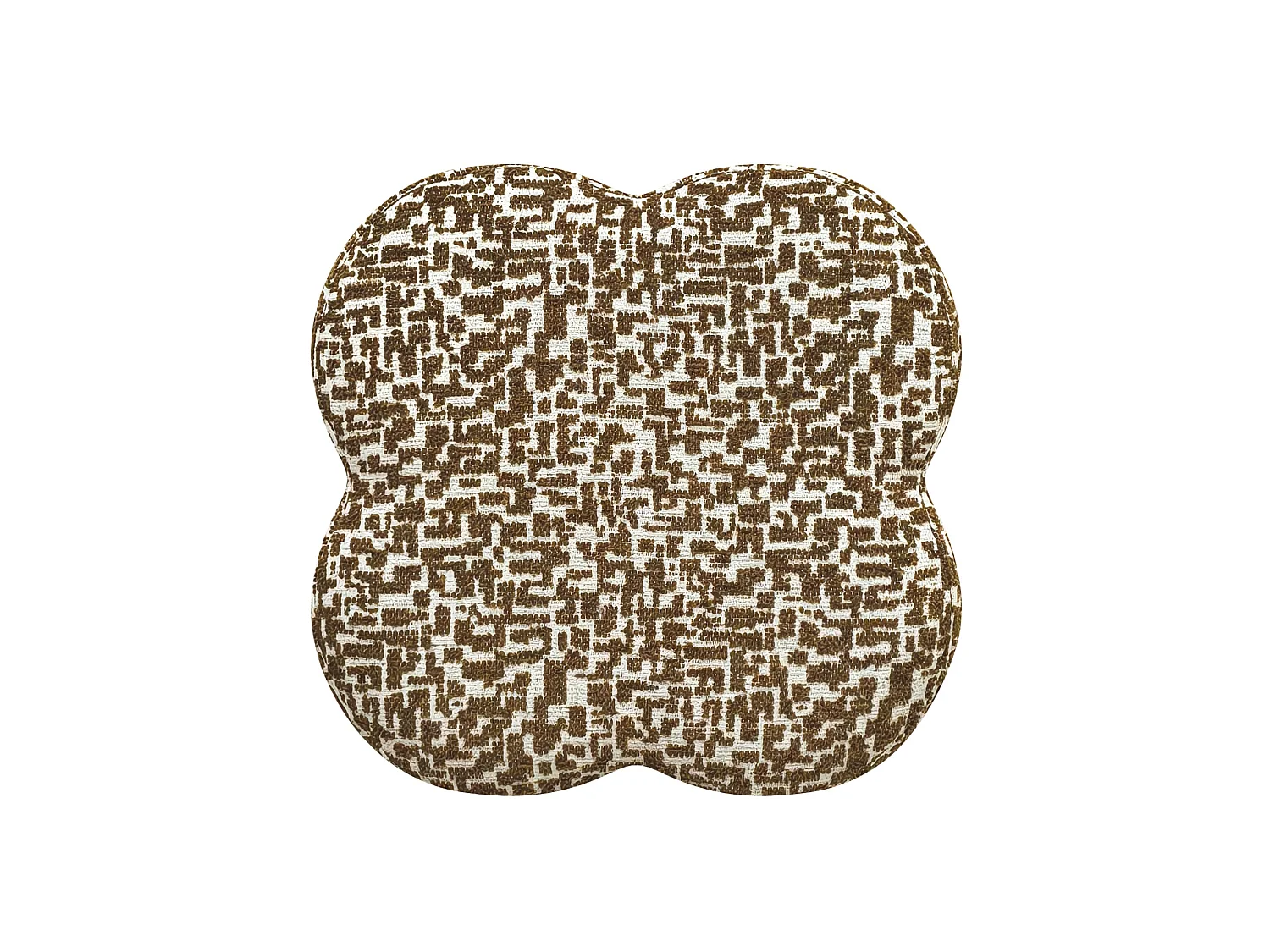 Pouf LUCKY en tissu texturé à motif brun