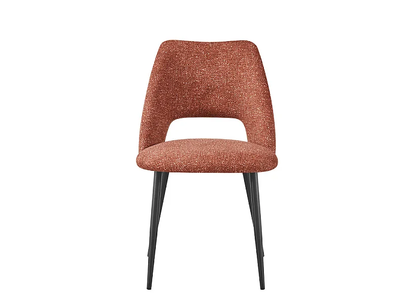 Chaise repas tissu chenille terracotta Tom Takasit