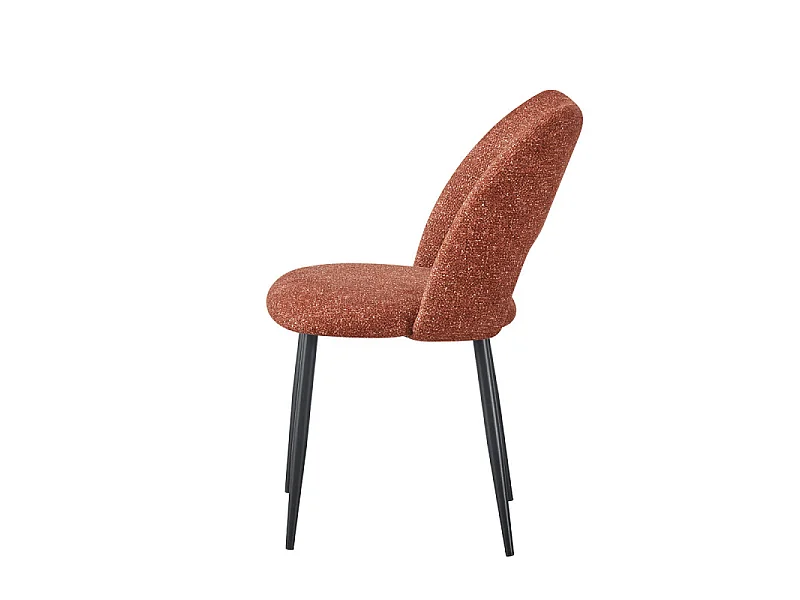 Chaise repas tissu chenille terracotta Tom Takasit