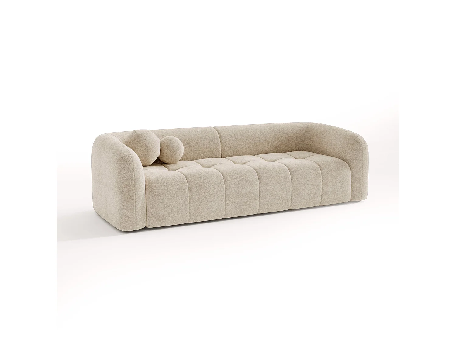 Canapé HAUSSMANN 3 places en velours texturé beige