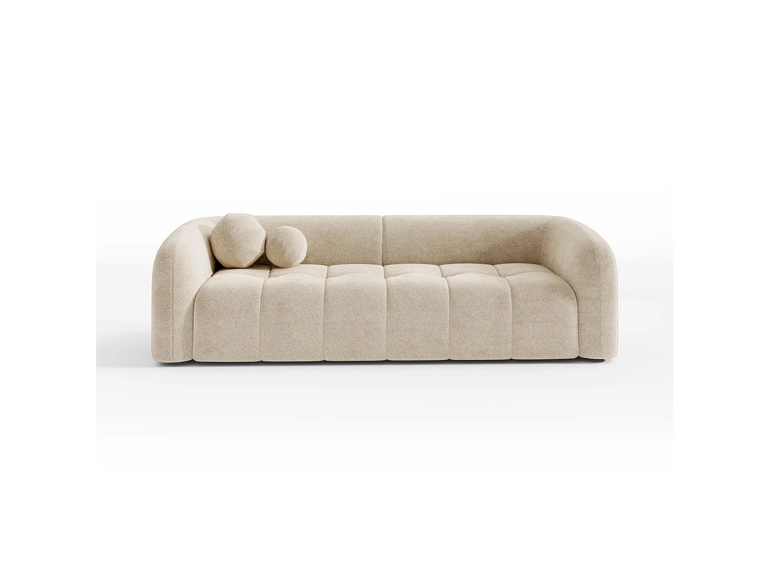 Canapé HAUSSMANN 3 places en velours texturé beige