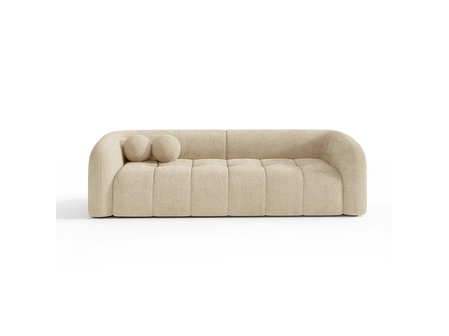Canapé HAUSSMANN 3 places en velours texturé beige