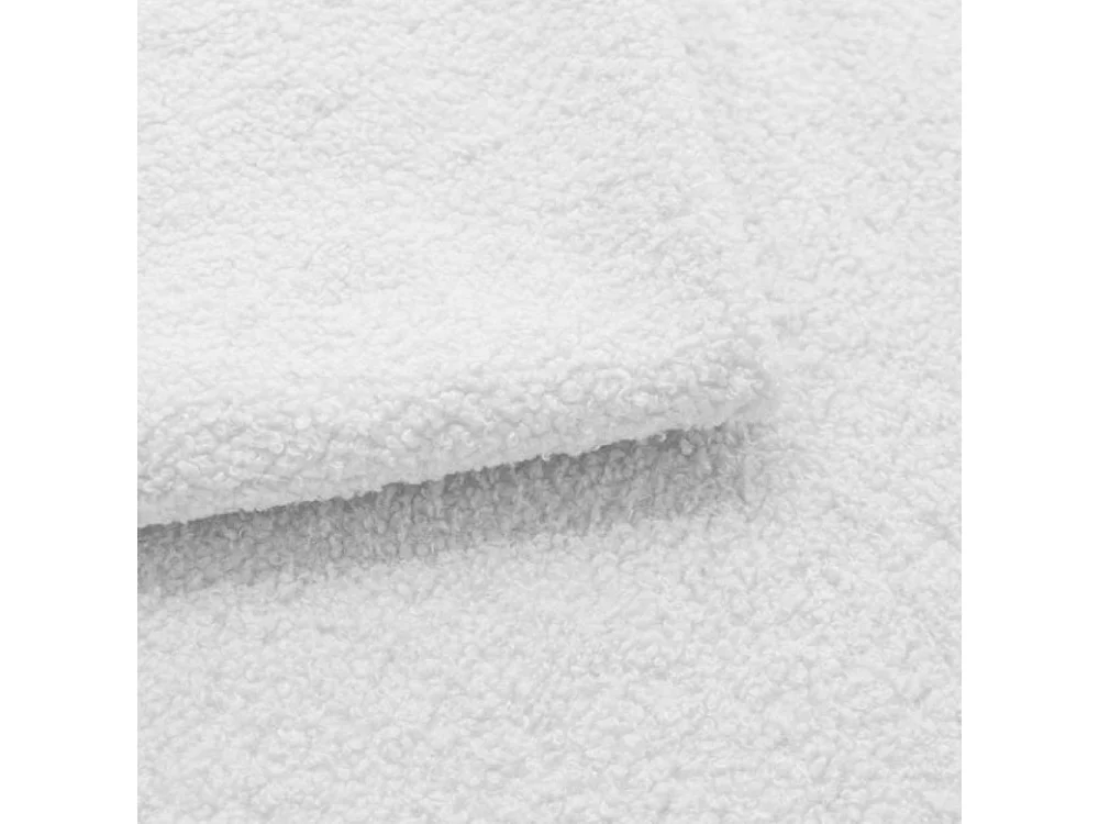 BESILIO Łóżko tapicerowane Boucle 180x200 Velora II - stelaż listwowy, wezgłowie, pojemnik, łóżko slim, wysokie złote nogi - Beżowy