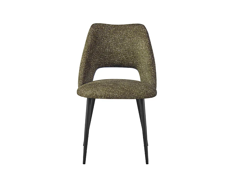 Chaise repas tissu chenille vert Tom Takasit