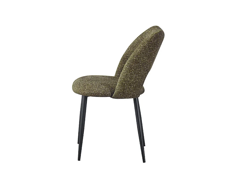 Chaise repas tissu chenille vert Tom Takasit