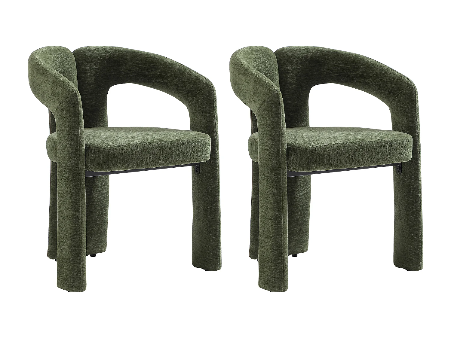 Lot de 2 chaises en tissu texturé - Vert - SAVINSKY