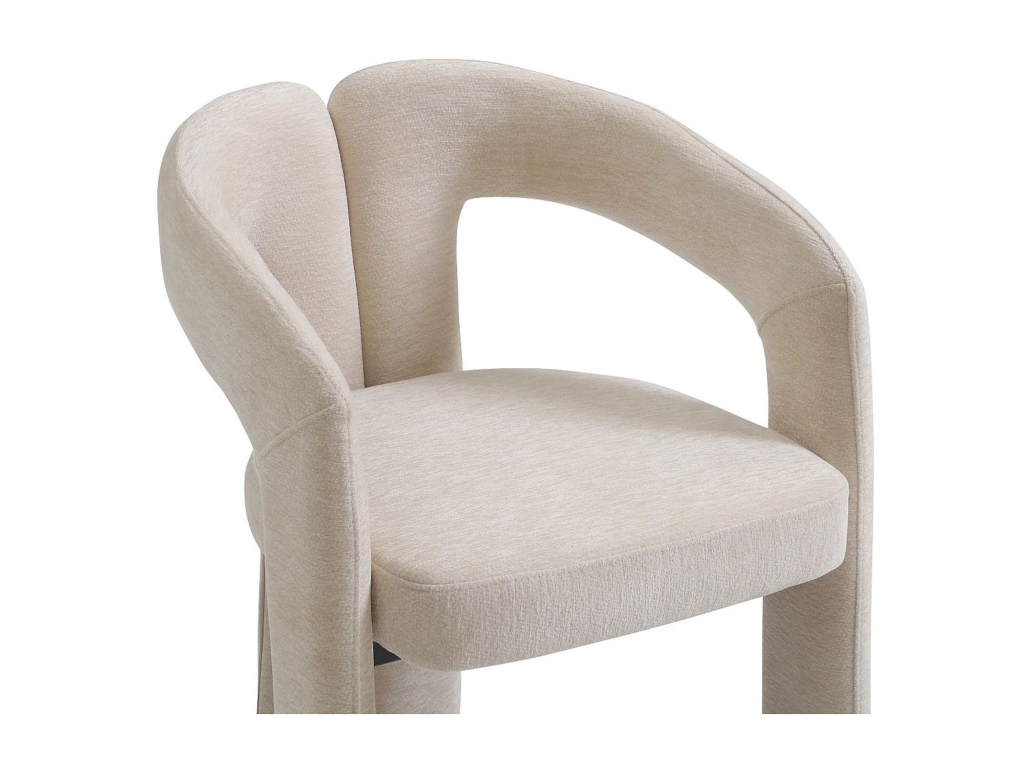 Lot de 6 chaises en tissu texturé - Beige - SAVINSKY