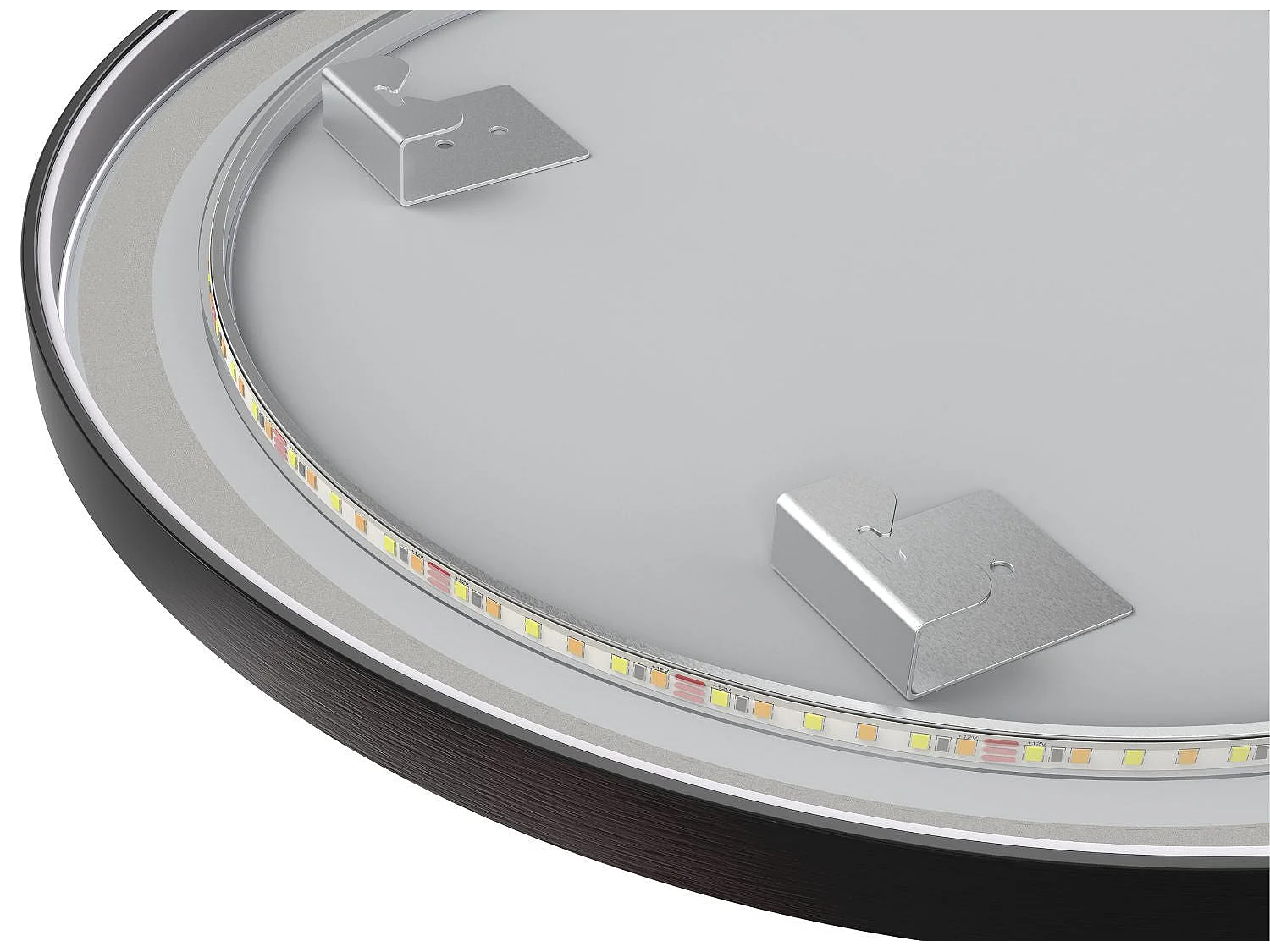 Miroir salle de bain LOMAZOO Bologna avec LED 70 cm rond Noir