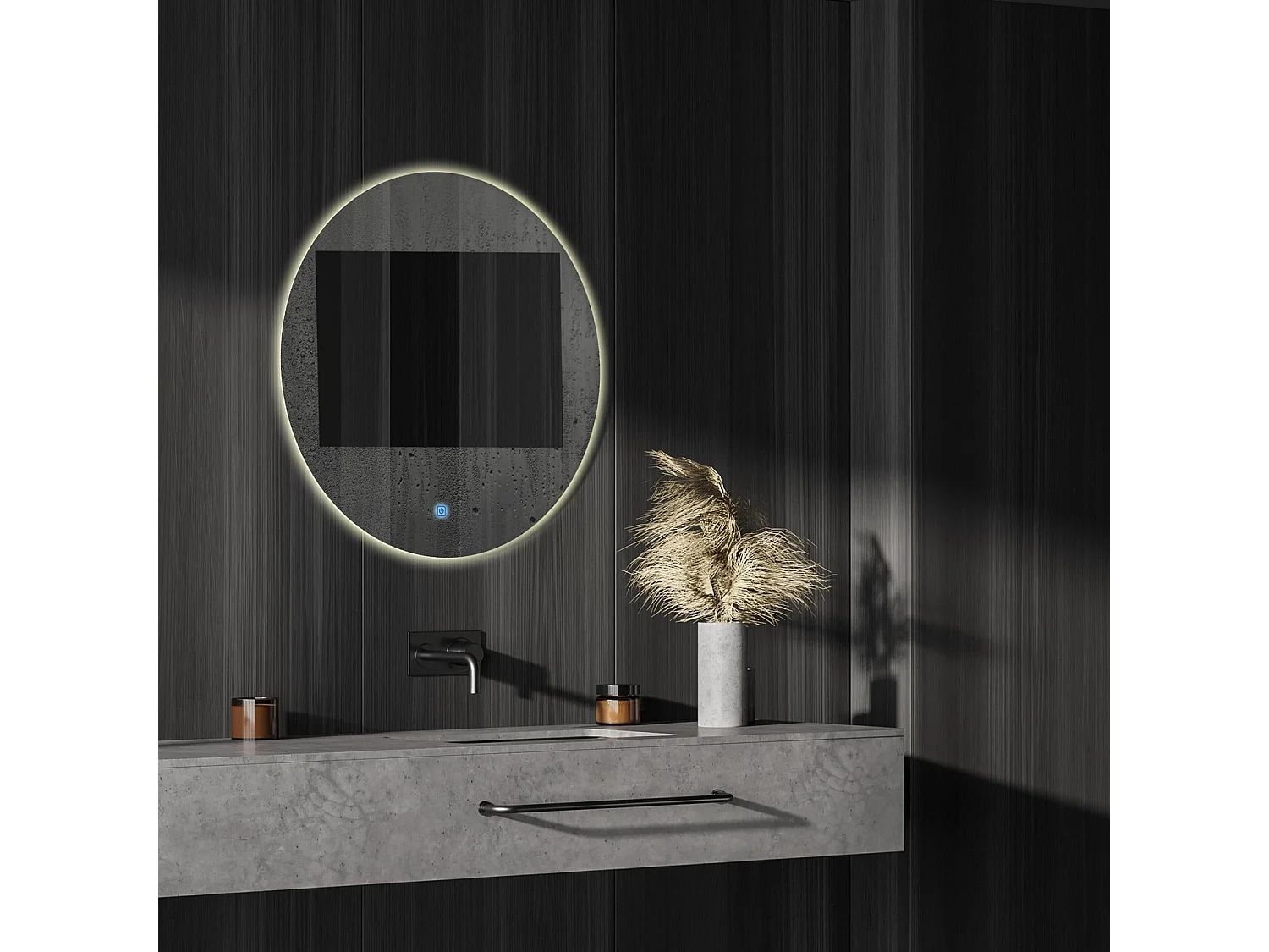 Miroir salle de bain LOMAZOO Dallas avec LED 80 cm rond