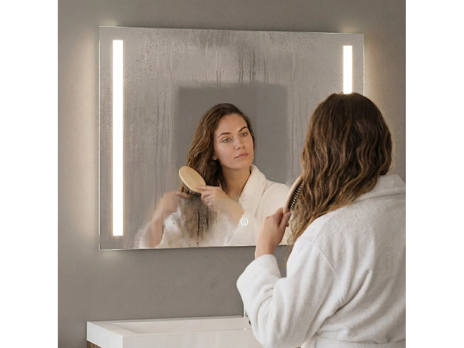 Miroir salle de bain LOMAZOO Reyes avec LED 60 x 80 cm