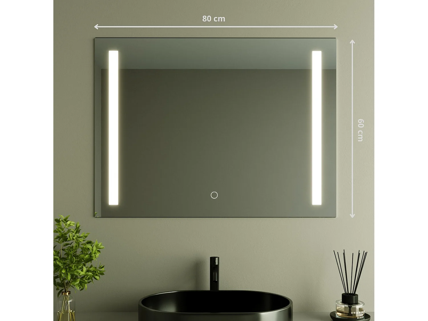 Miroir salle de bain LOMAZOO Reyes avec LED 60 x 80 cm