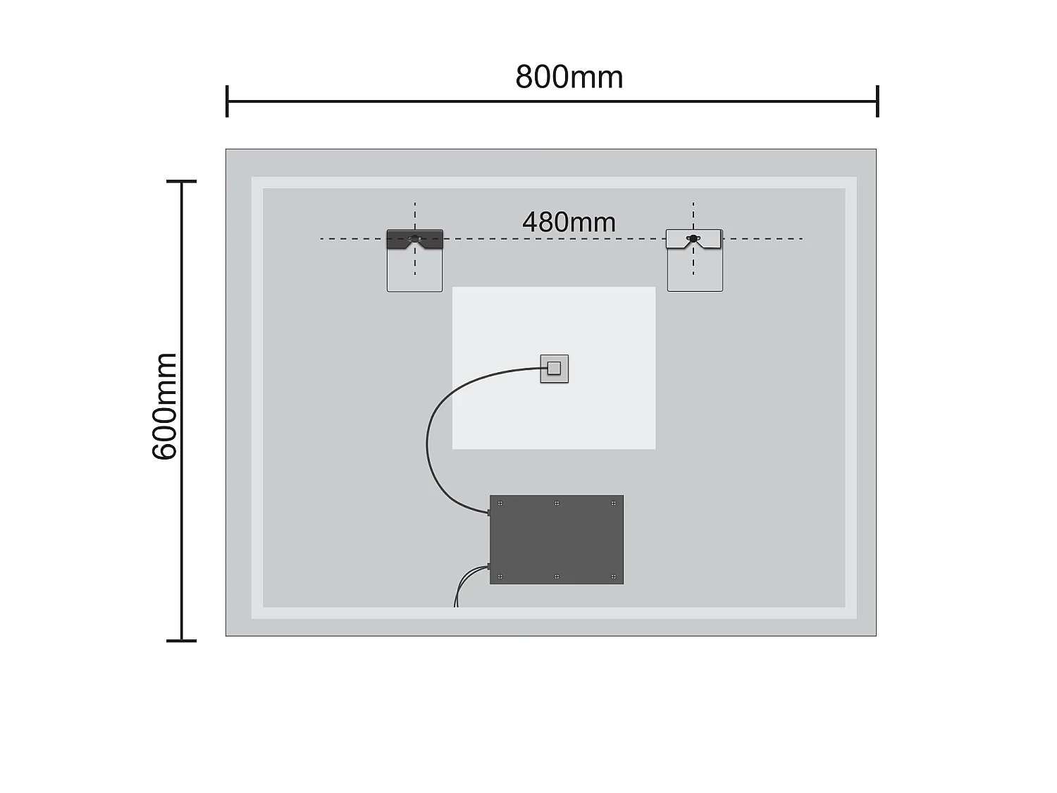 Miroir salle de bain LOMAZOO Reyes avec LED 60 x 80 cm