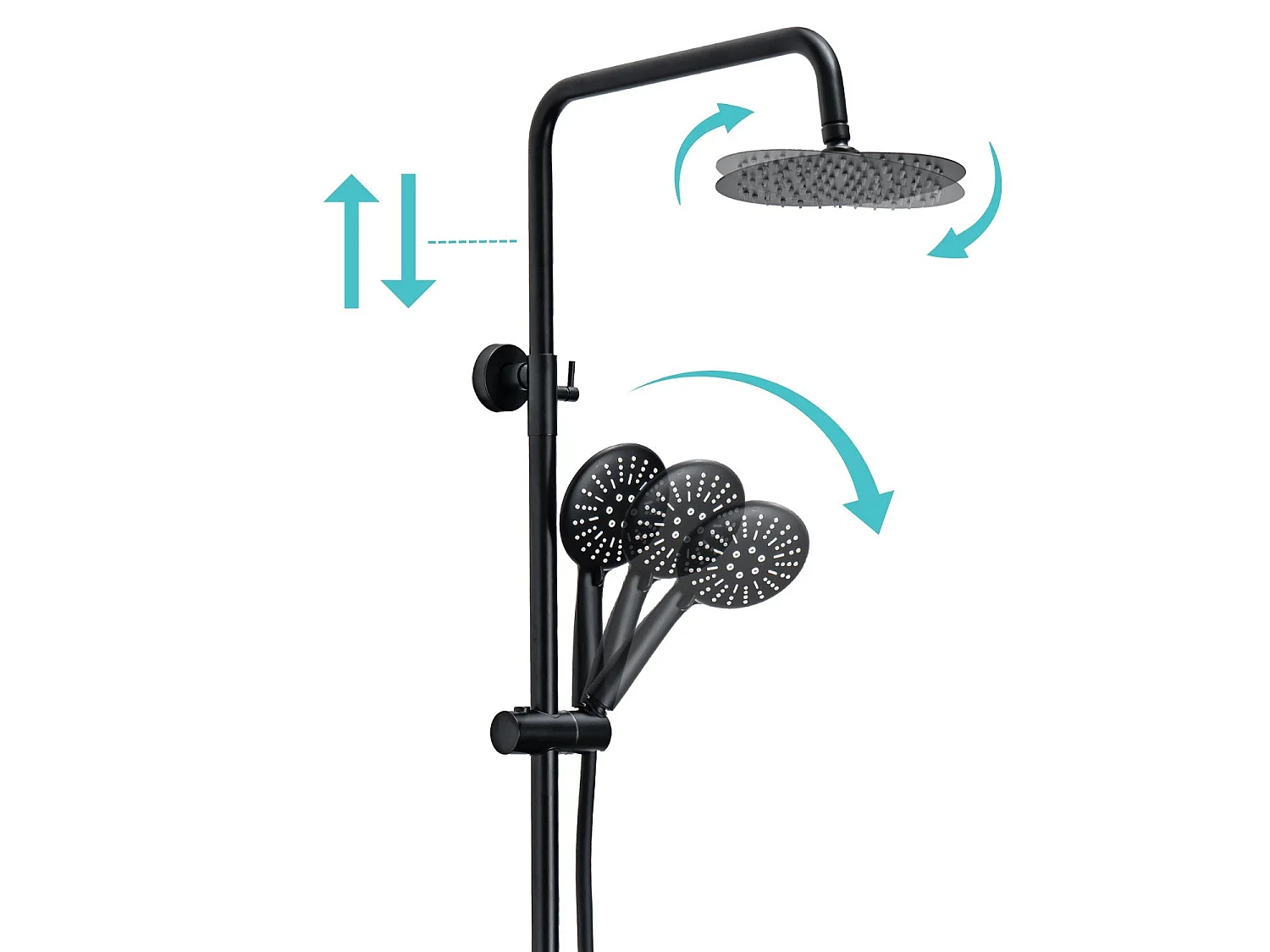 LOMAZOO Systèmes de douche Douche à effet pluie Acier inoxydable noir Cooper