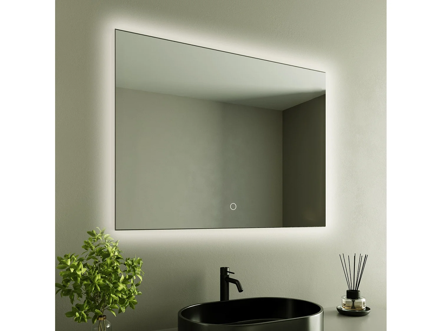 Miroir salle de bain LOMAZOO Bryce avec LED 60 x 80 cm