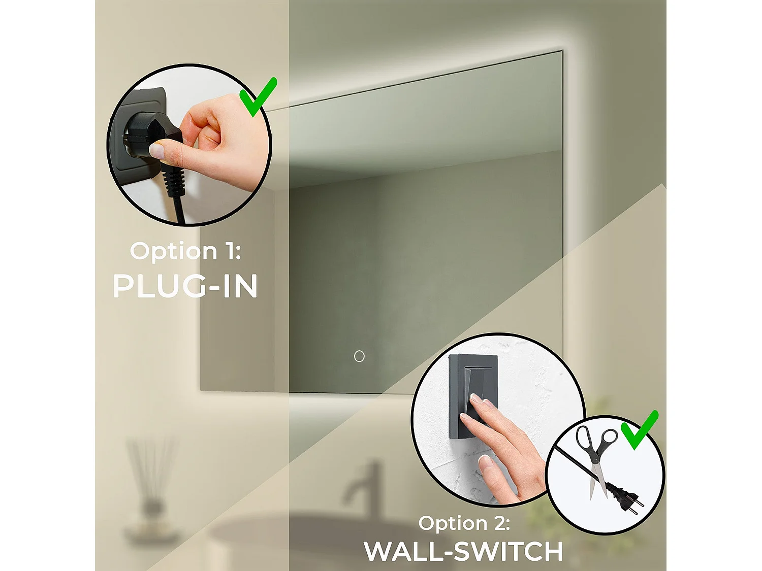 Miroir salle de bain LOMAZOO Bryce avec LED 60 x 80 cm
