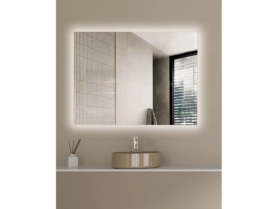 Miroir salle de bain LOMAZOO Bryce avec LED 60 x 80 cm