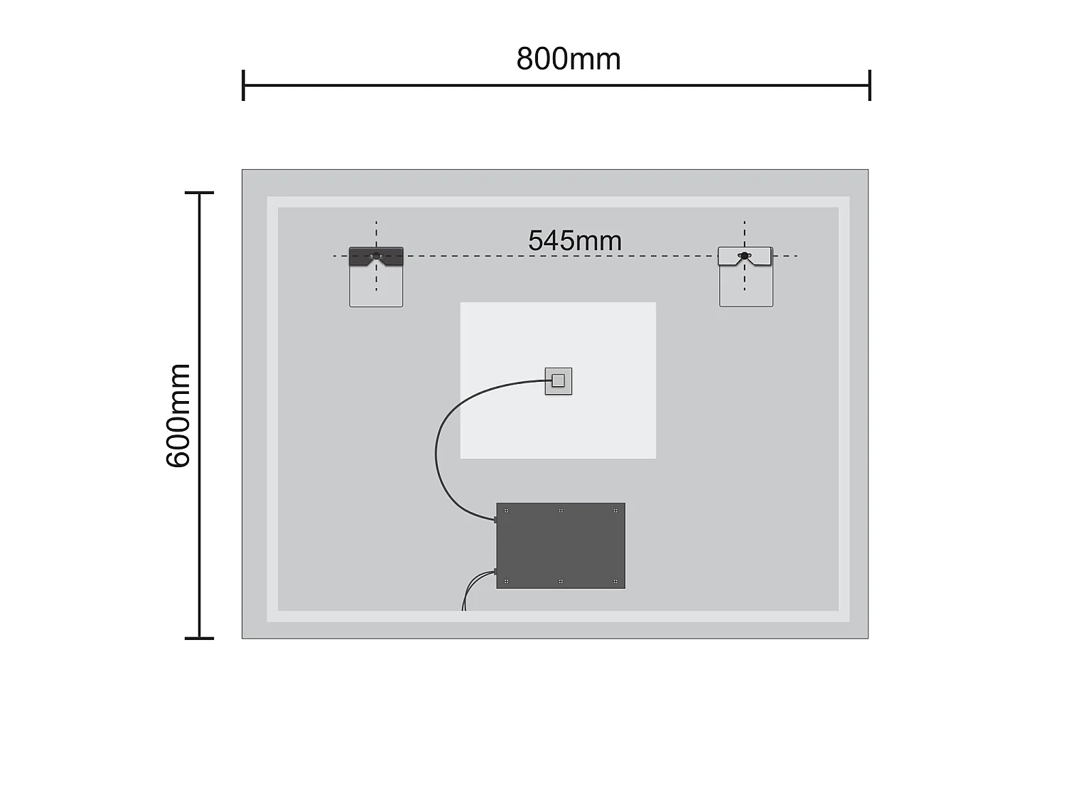 Miroir salle de bain LOMAZOO Bryce avec LED 60 x 80 cm