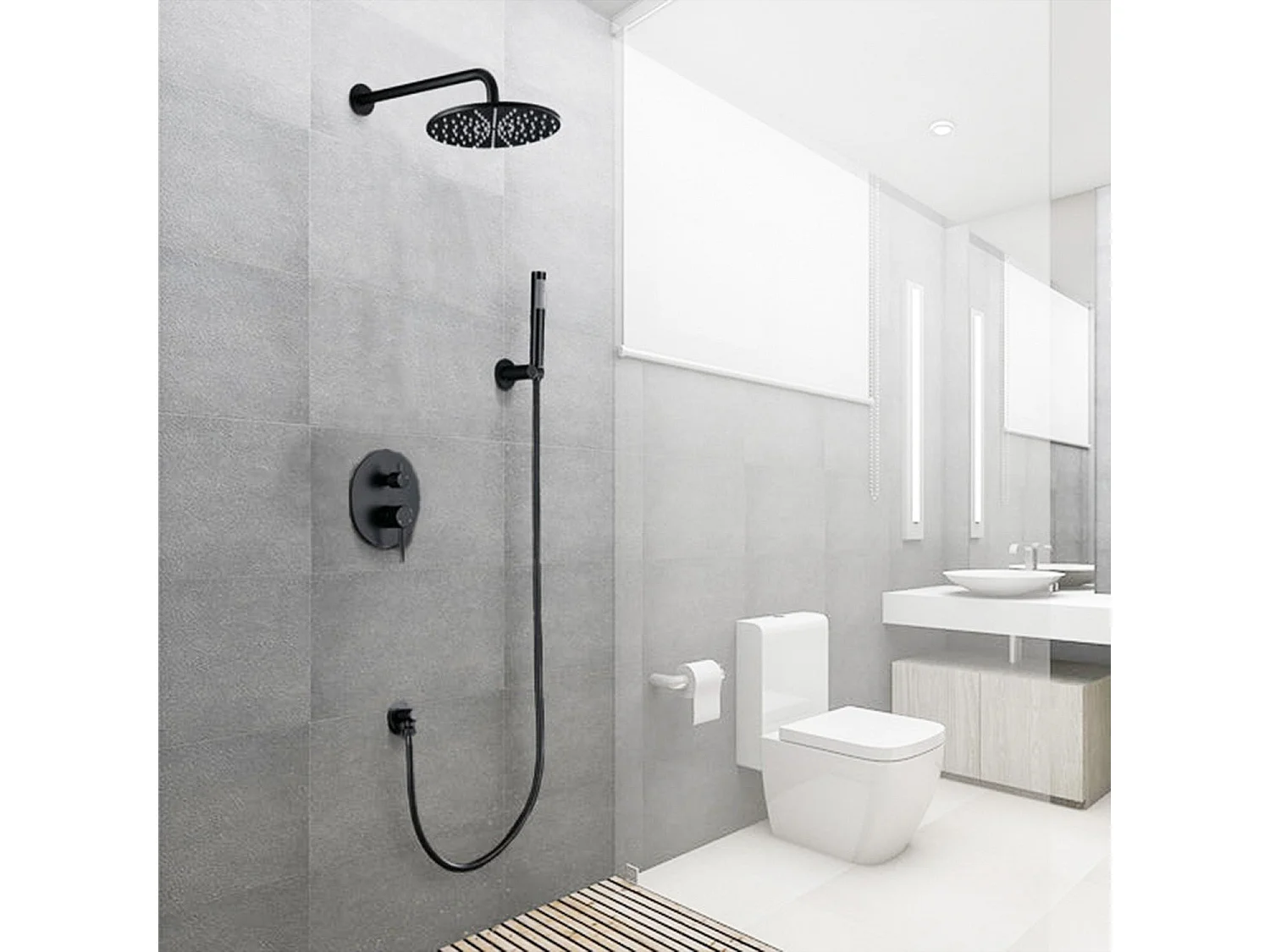 Set de douche encastré LOMAZOO Telesto noir