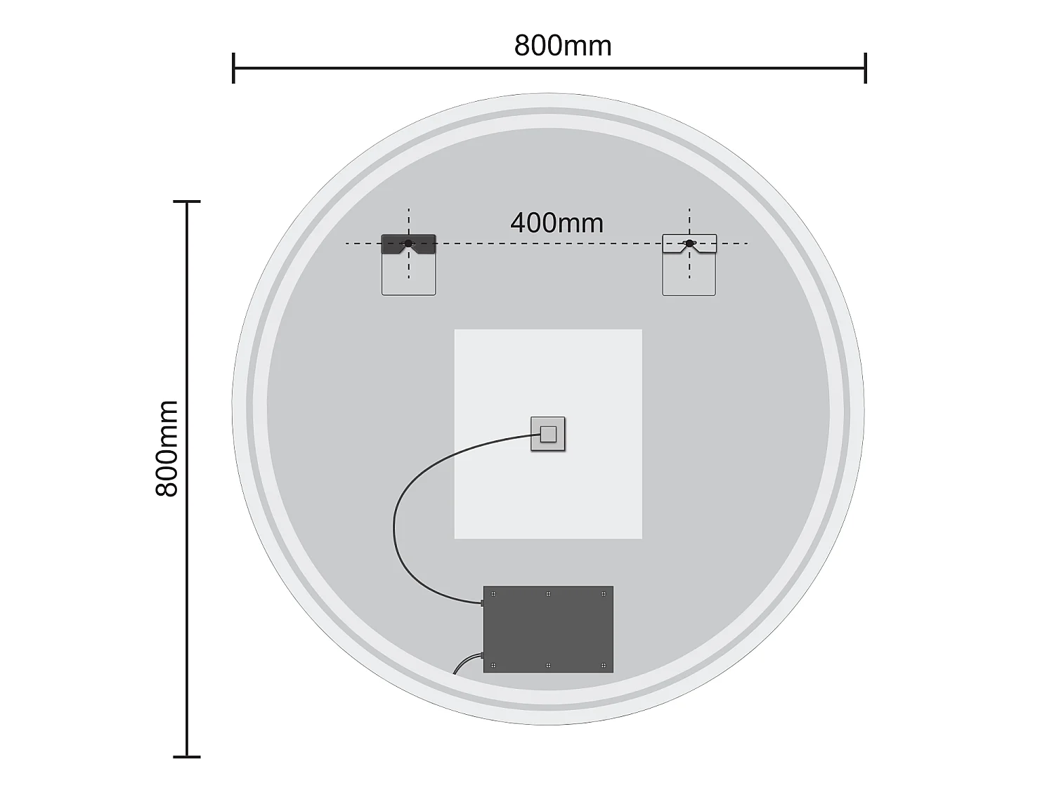 Miroir salle de bain LOMAZOO Boston avec LED 80 cm rond