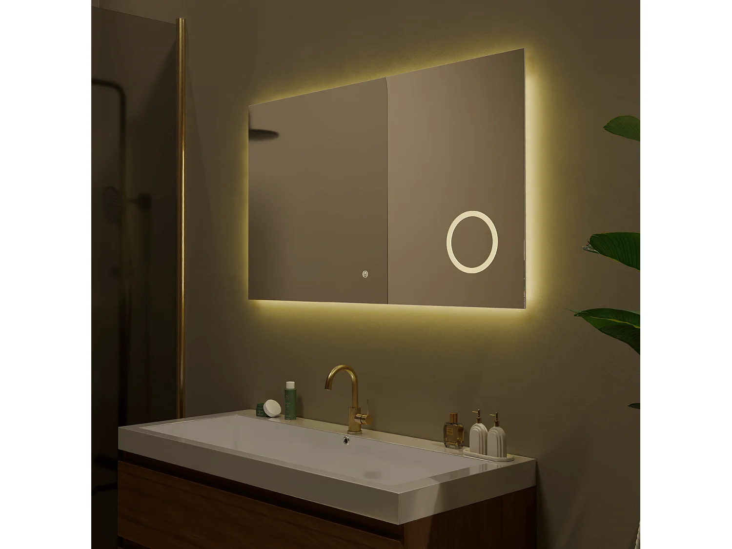 Miroir salle de bain LOMAZOO Marseille avec LED 100 x 60 cm