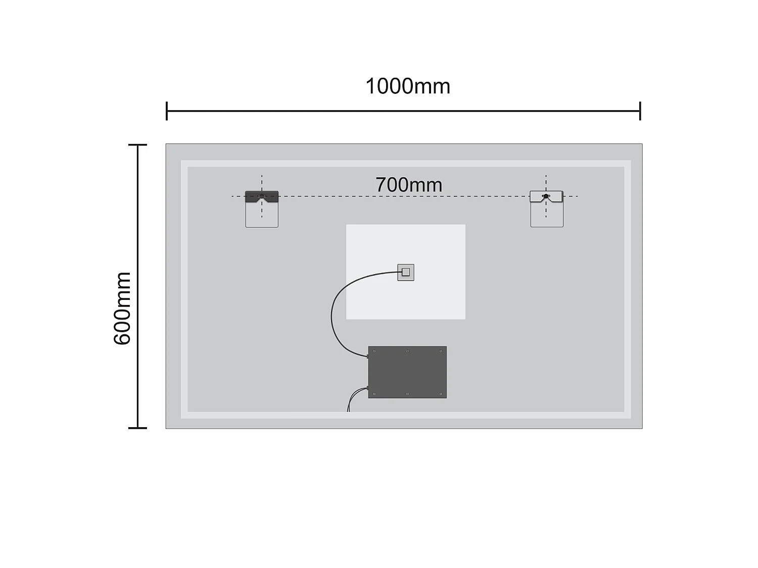 Miroir salle de bain LOMAZOO Marseille avec LED 100 x 60 cm
