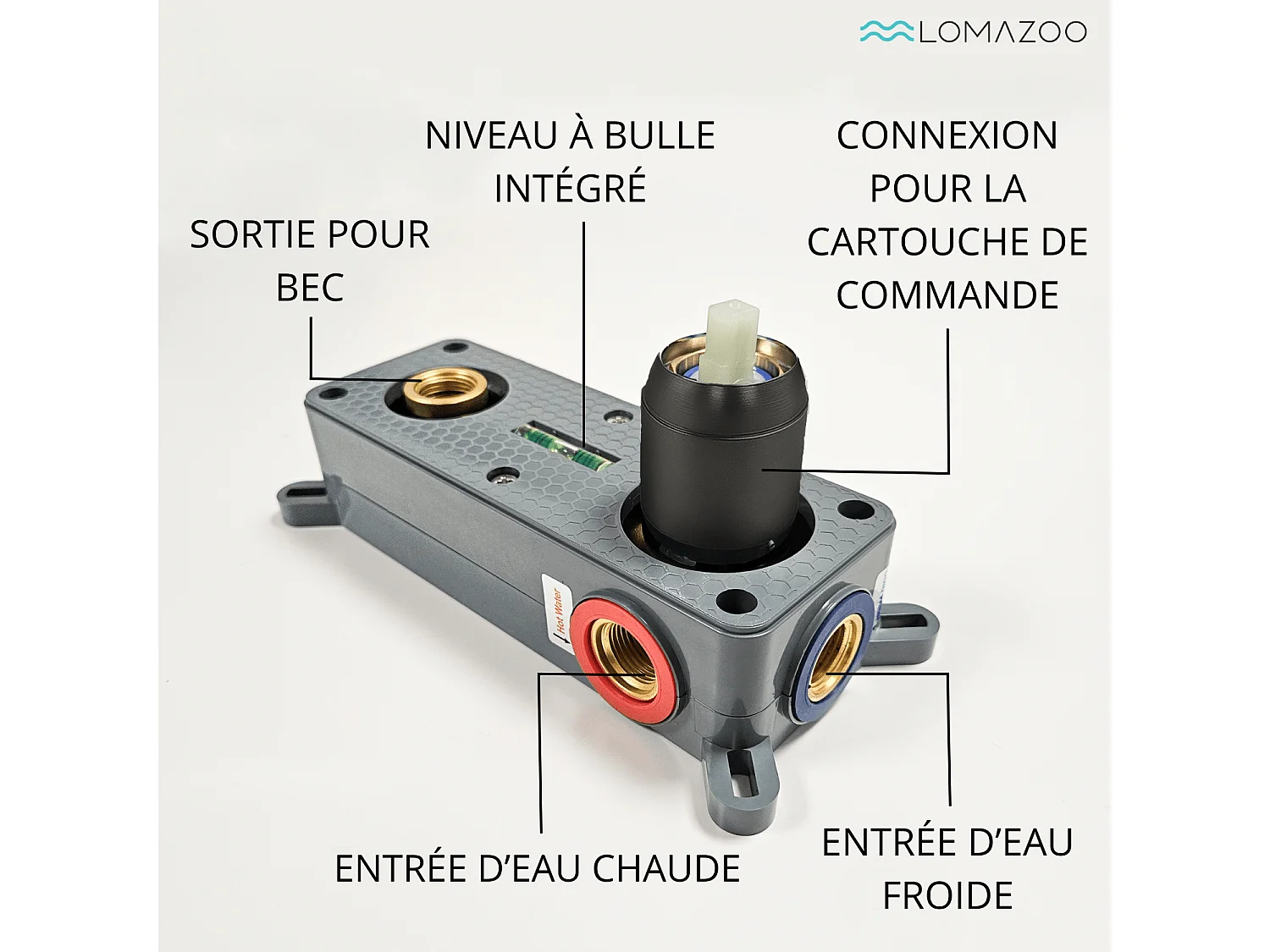LOMAZOO Robinet Mitigeur De Lavabo Mural Encastré - Noir Mat - Centauri